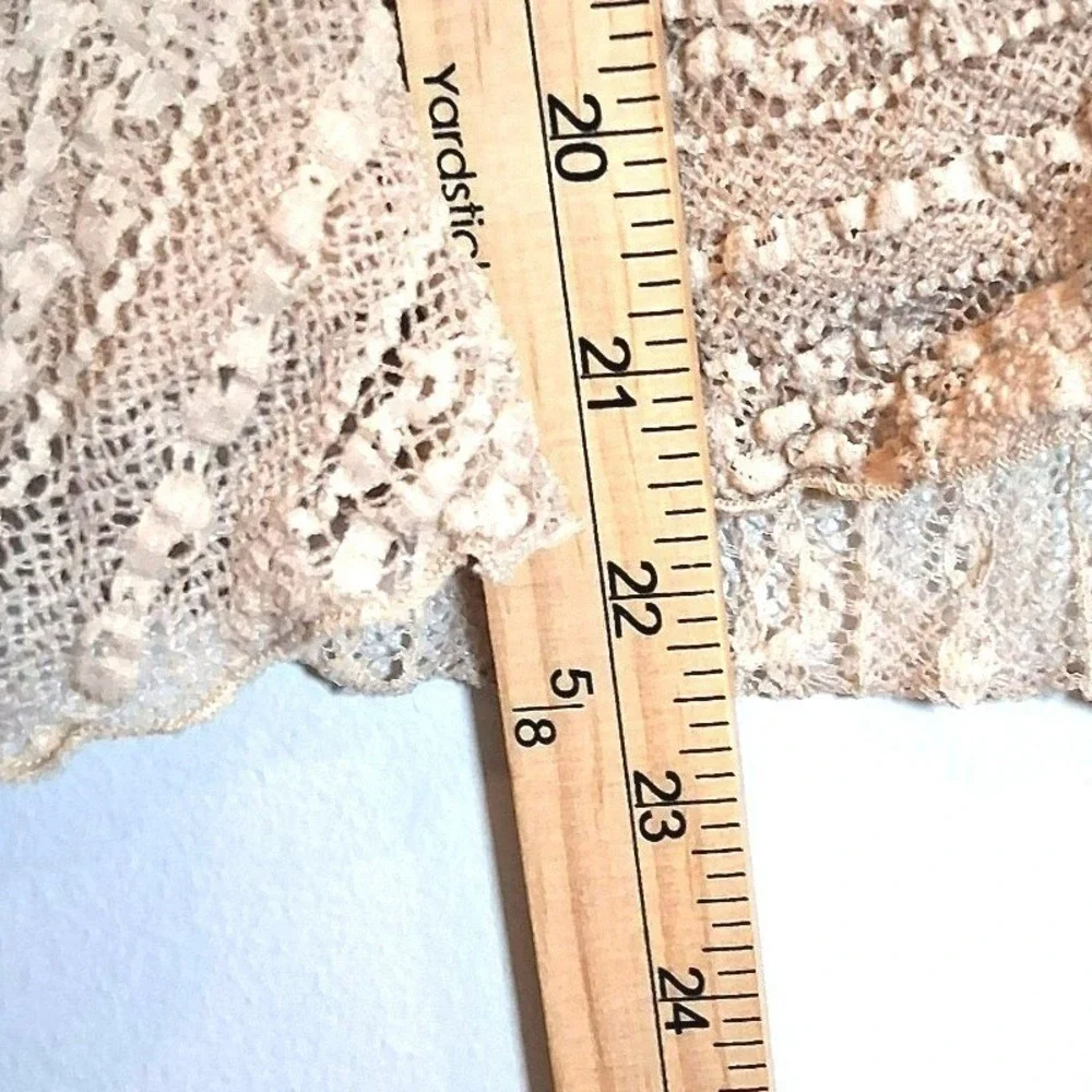 Y2K Apt 9 Lace Babydoll Top M Beige Whimsigoth Fairycore Coquette Romantic